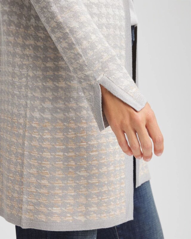 Metallic Herringbone Cardigan - image 4
